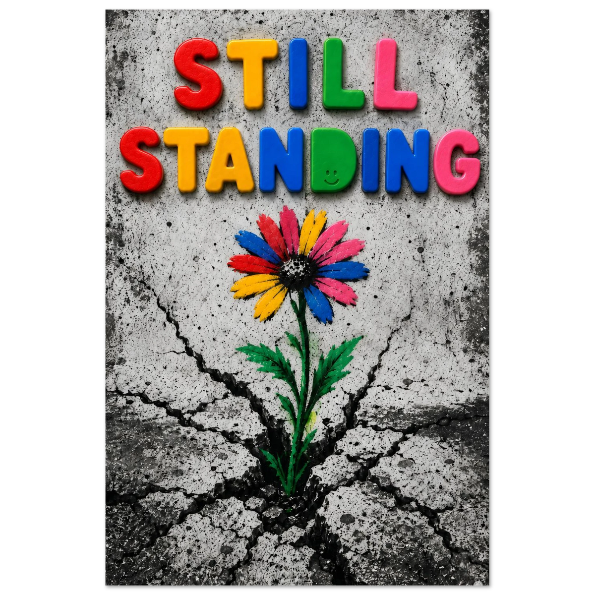 STILL STANDING wall art print shown on foam board
