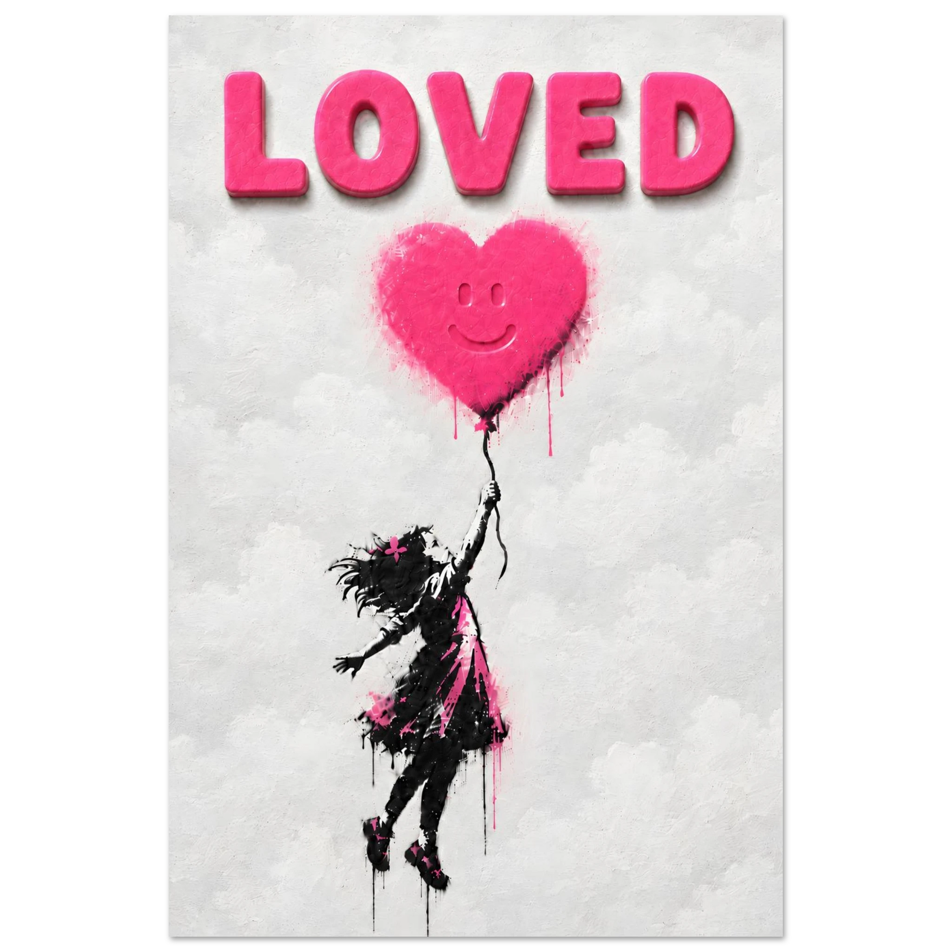 LOVED wall art print shown on foam board