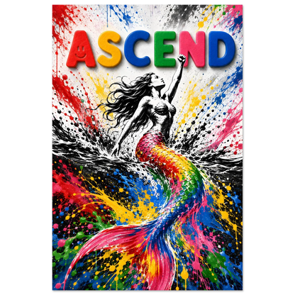 ASCEND wall art print shown on foam board